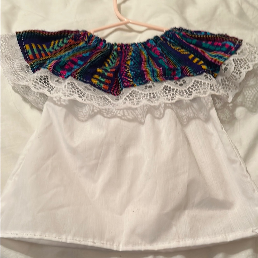 Colorful Ruffled Baby Dress with Lace - Picture 4 of 9